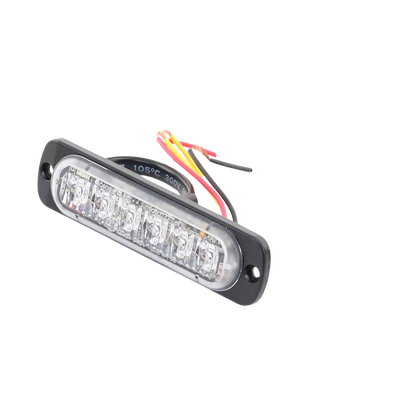 Luz Auxiliar de 6 LED, Rojo, Lente Transparente, SAE