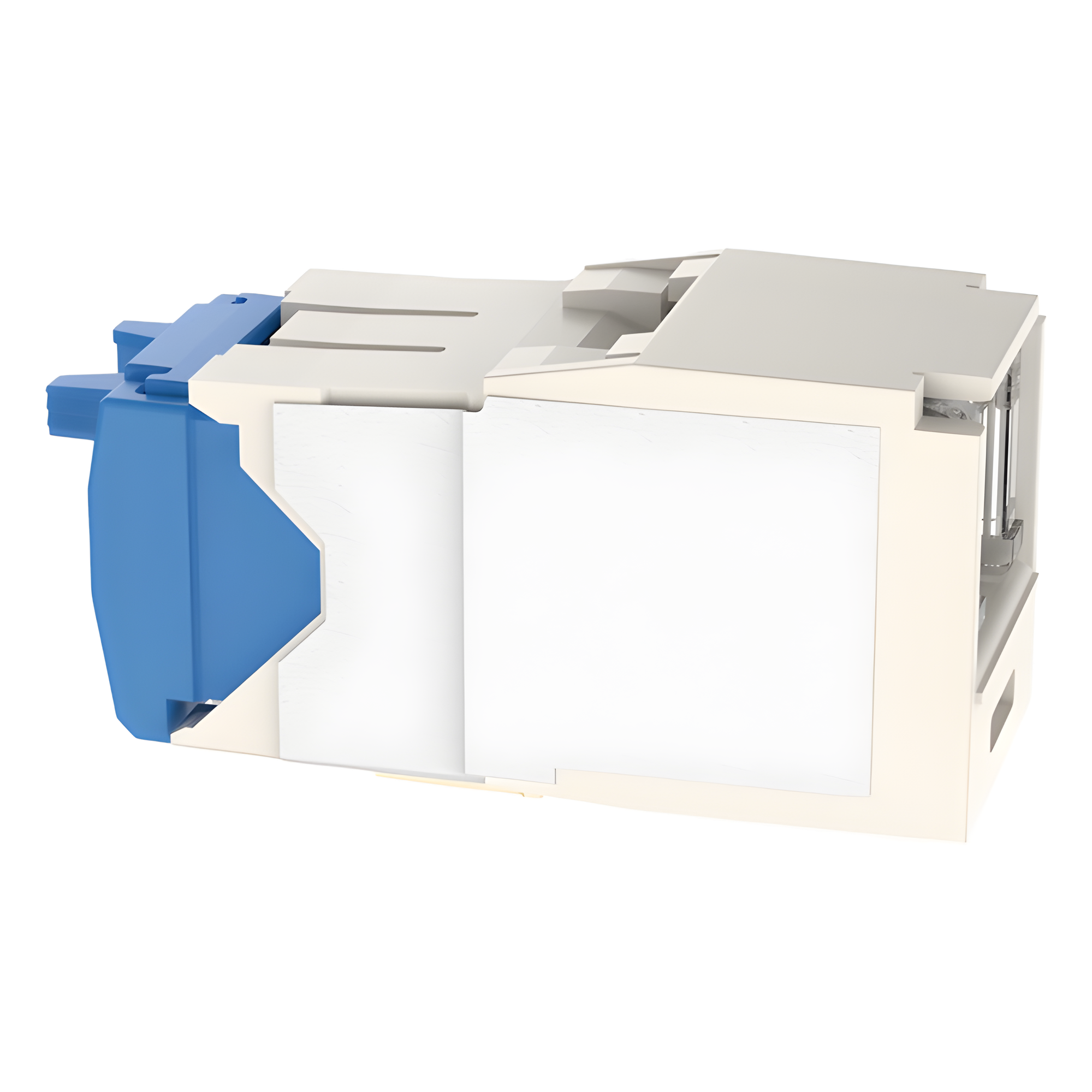 Conector Jack RJ45 Estilo TG con Ventana, Mini-Com, Categoría 6A, de 8 Posiciones y 8 Cables, Color Blanco
