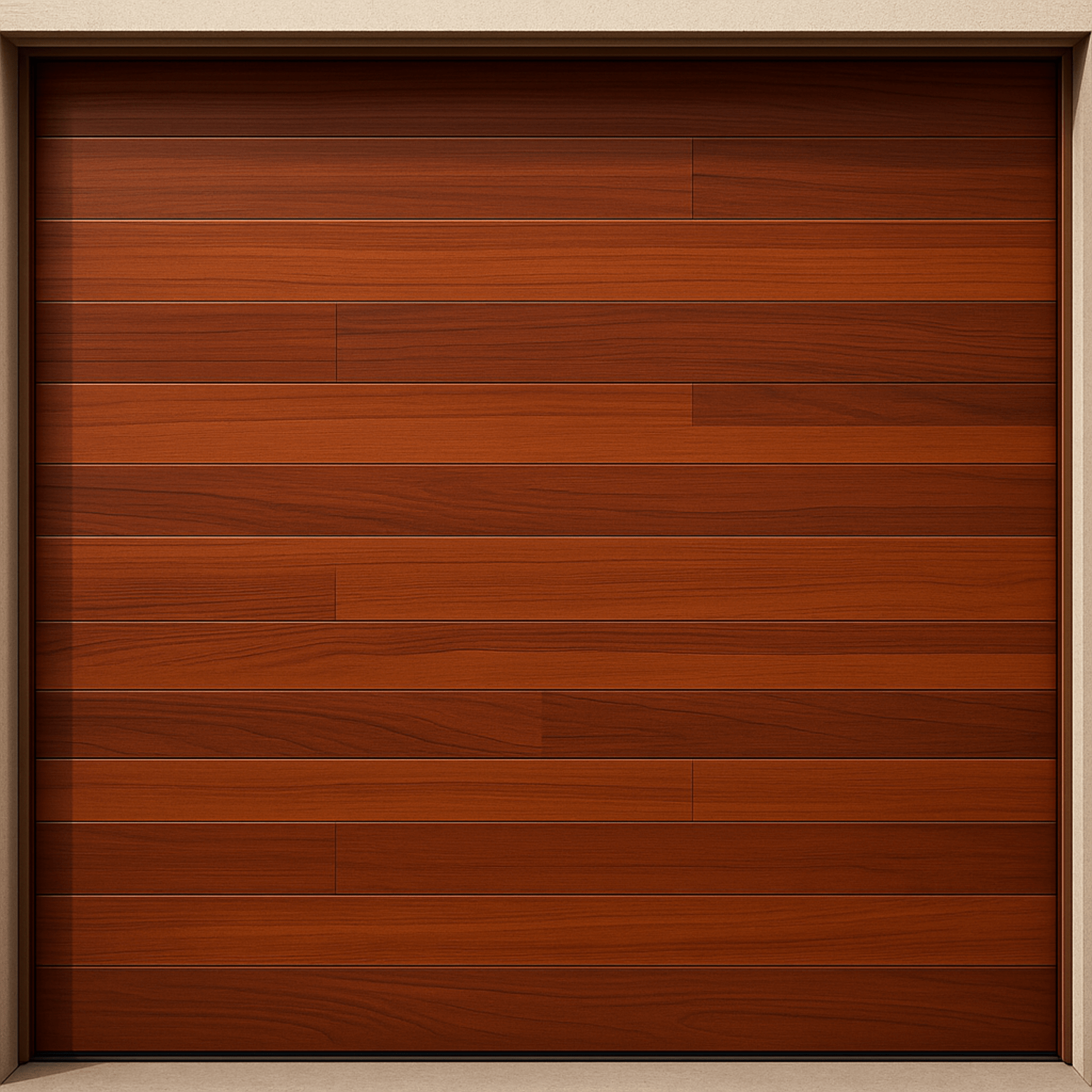 Puerta de Garage de Alta Calidad / Estilo Americano / Acabado Laminado PREMIUM / Color Madera Clara / 20x9 Pies.