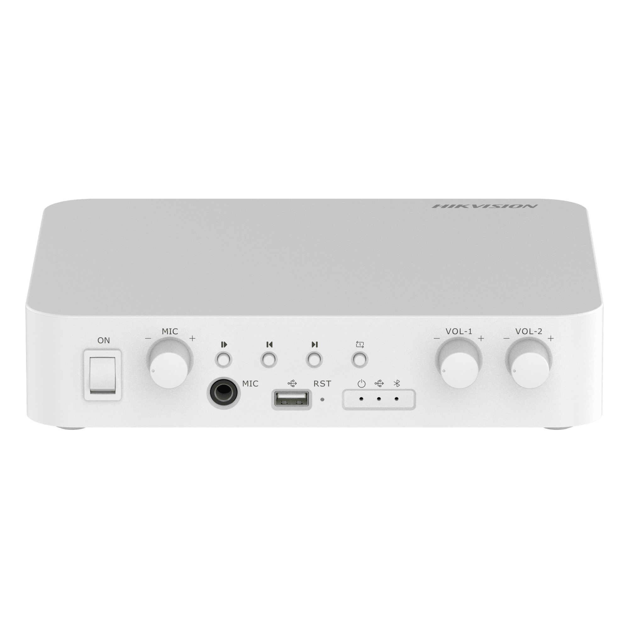 Amplificador | Compatible con Spotify | Bluetooth | 2 Canales | 40 W por Canal | 100V COM x 2 | Musica Ambiental — HIKVISION · SKU DS-QAE1A80G1-VB/ST