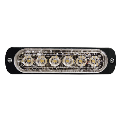 Luz Auxiliar de 6 LED, Rojo, Lente Transparente, SAE