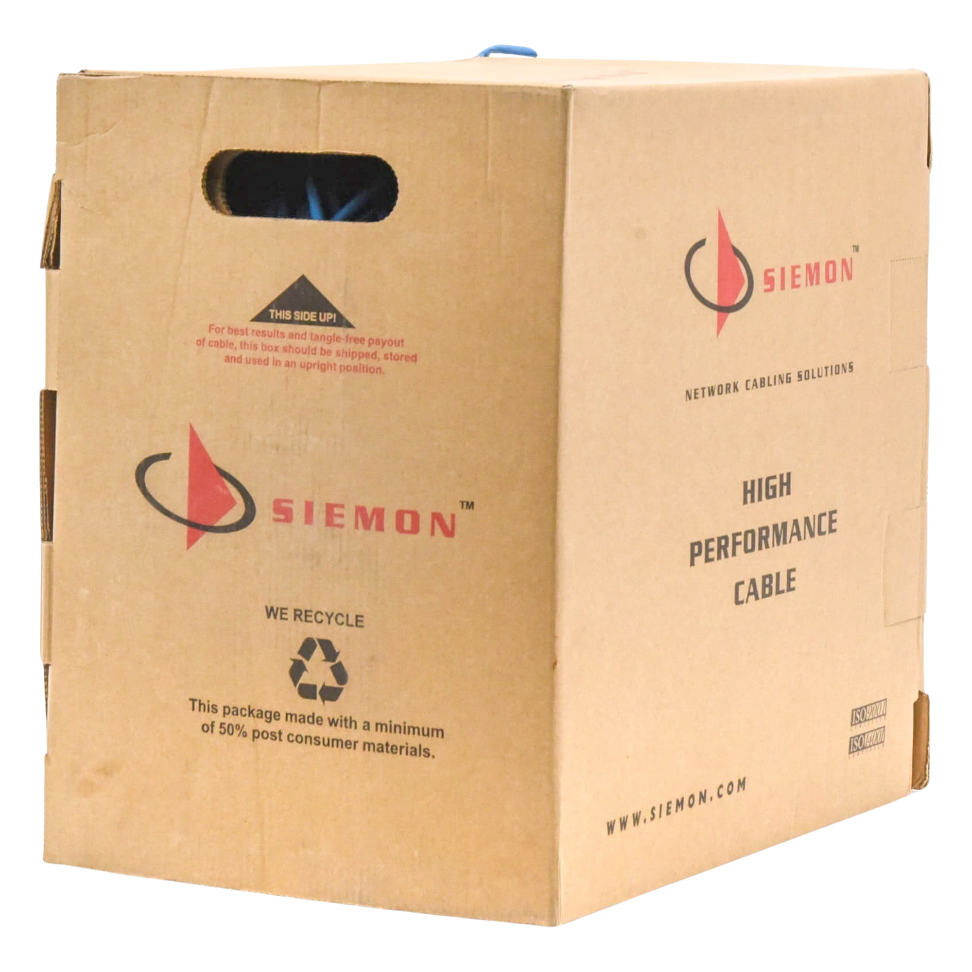 Bobina de Cable UTP Cat6, 23 AWG de 4 Pares, Alto Desempeño, PVC (CMR), 305 Metros (1000 Pies) Reelex (Color: Azul)