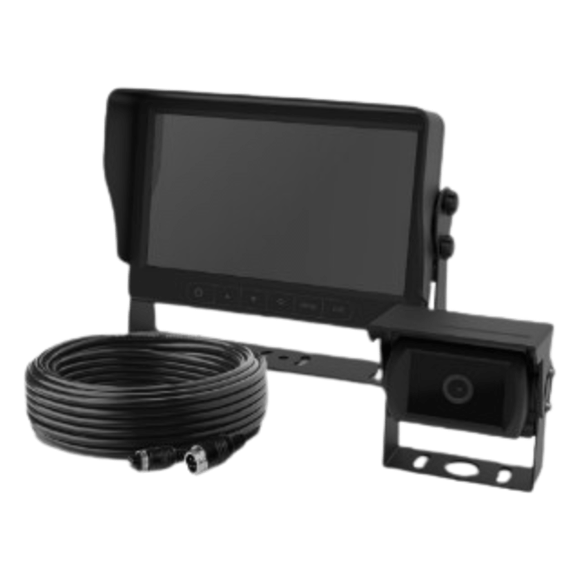 Camara de Reversa Alambrica y Monitor para Vehículos de Trabajo y Montacargas con Inteligencia IA Para la Detección de Peatones — ECCO · SKU K7000BAI