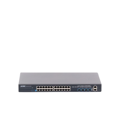 Switch Administrable Capa 3, 24-Puertos 10/100/1000T + 4-Puertos 10G SFP+, Apilable