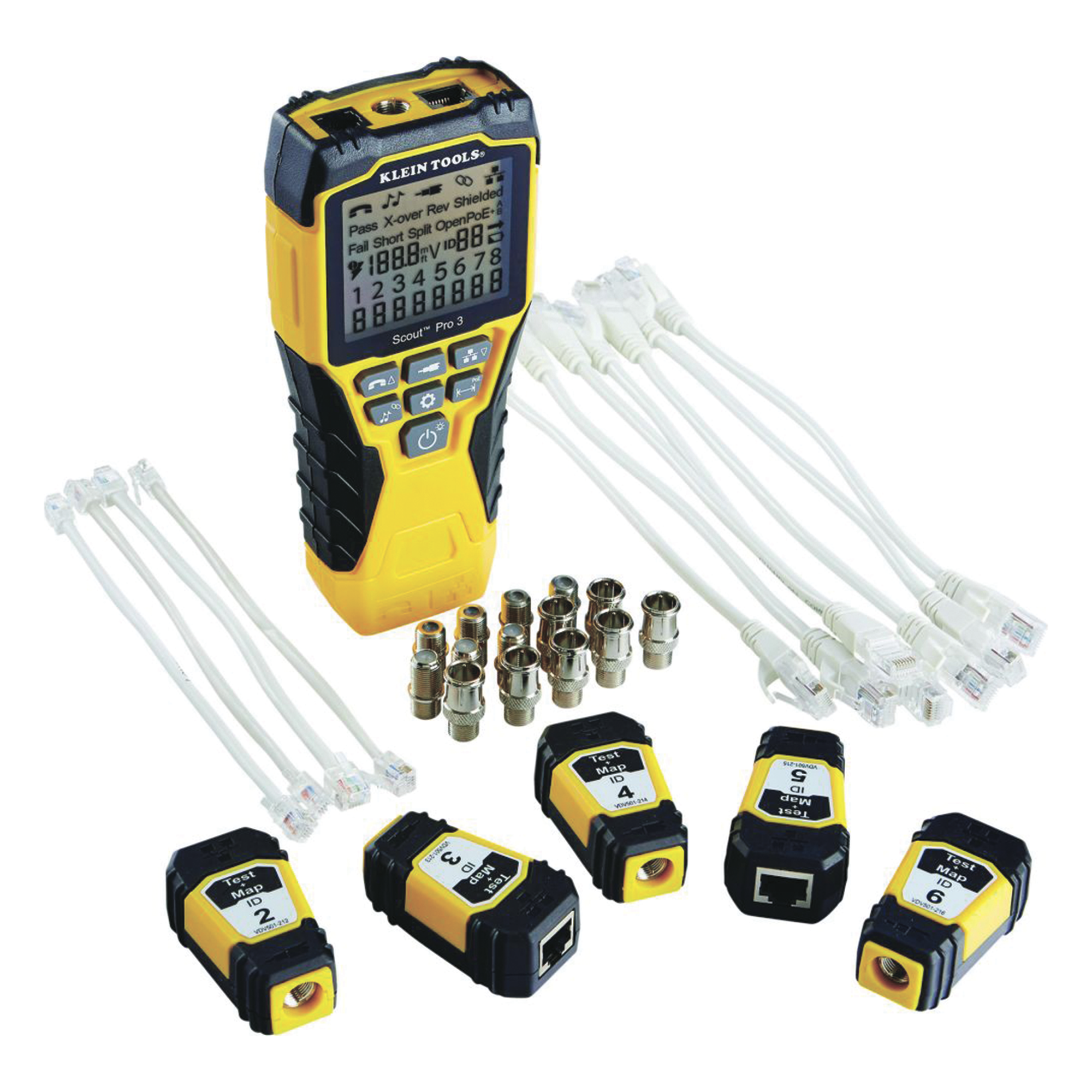 Probador Scout™ Pro 3 con kit de transmisores remotos Test-n-Map™ (Inspección PoE)