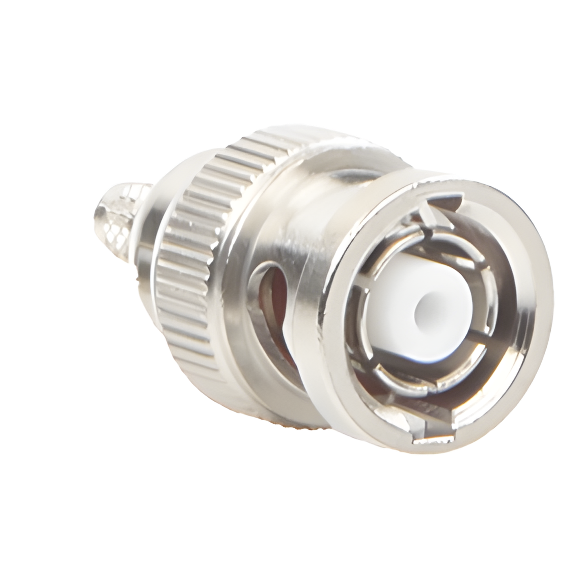 Conector BNC Macho Inverso, de anillo plegable para cables RG-58/U, RG-142/U. — RF INDUSTRIES,LTD · SKU RP-1106-C