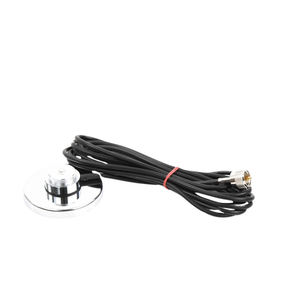 Montaje Magnético para Antenas de 3/4"(NMO), 3.5 m de Cable RG58U y Conector UHF (PL259) Macho.