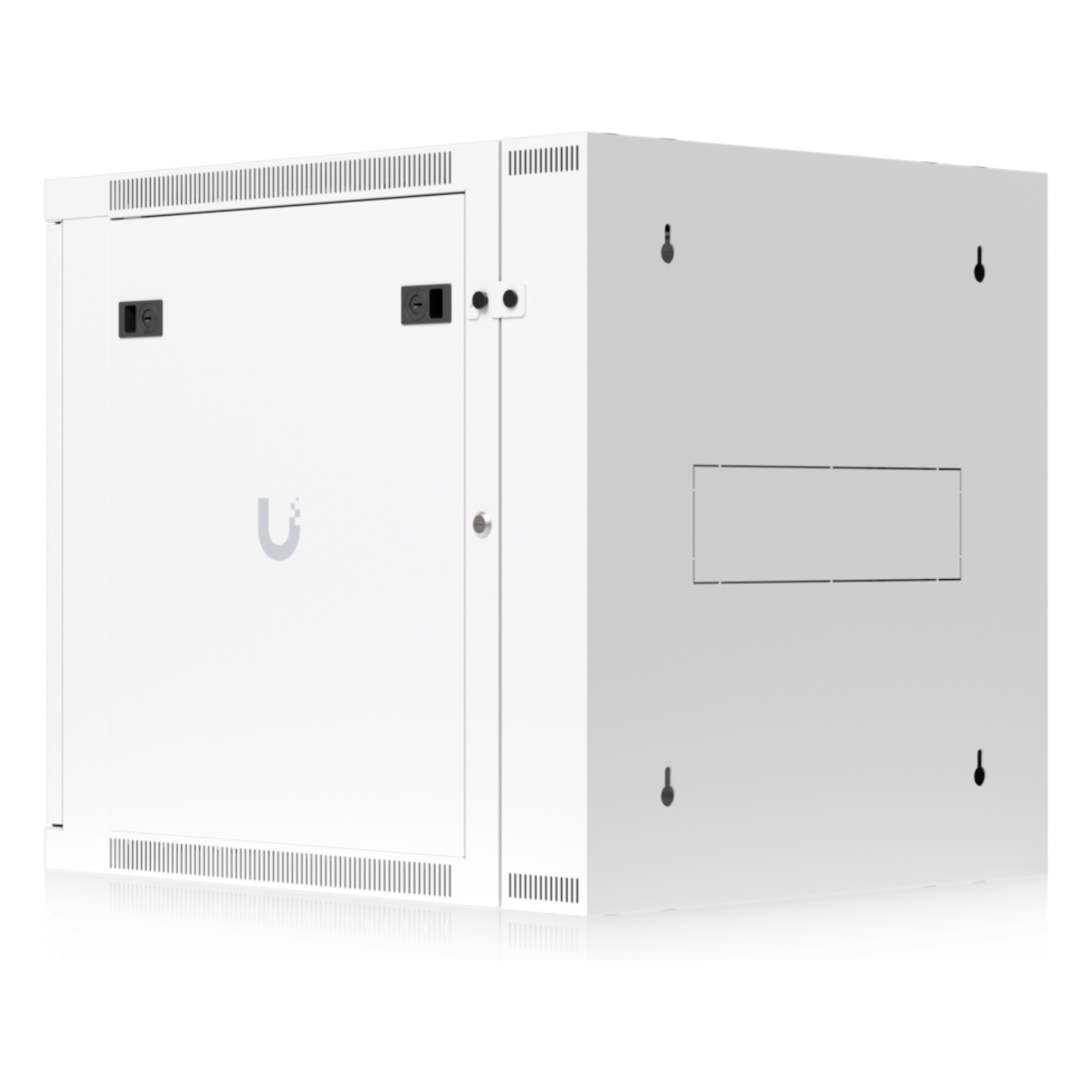 Gabinete Rack 12U / 600x703 mm / Puerta Vidrio Templado / Puerta Trasera Abatible / Paneles Laterales con Llave / Acero SPCC 1.2 mm