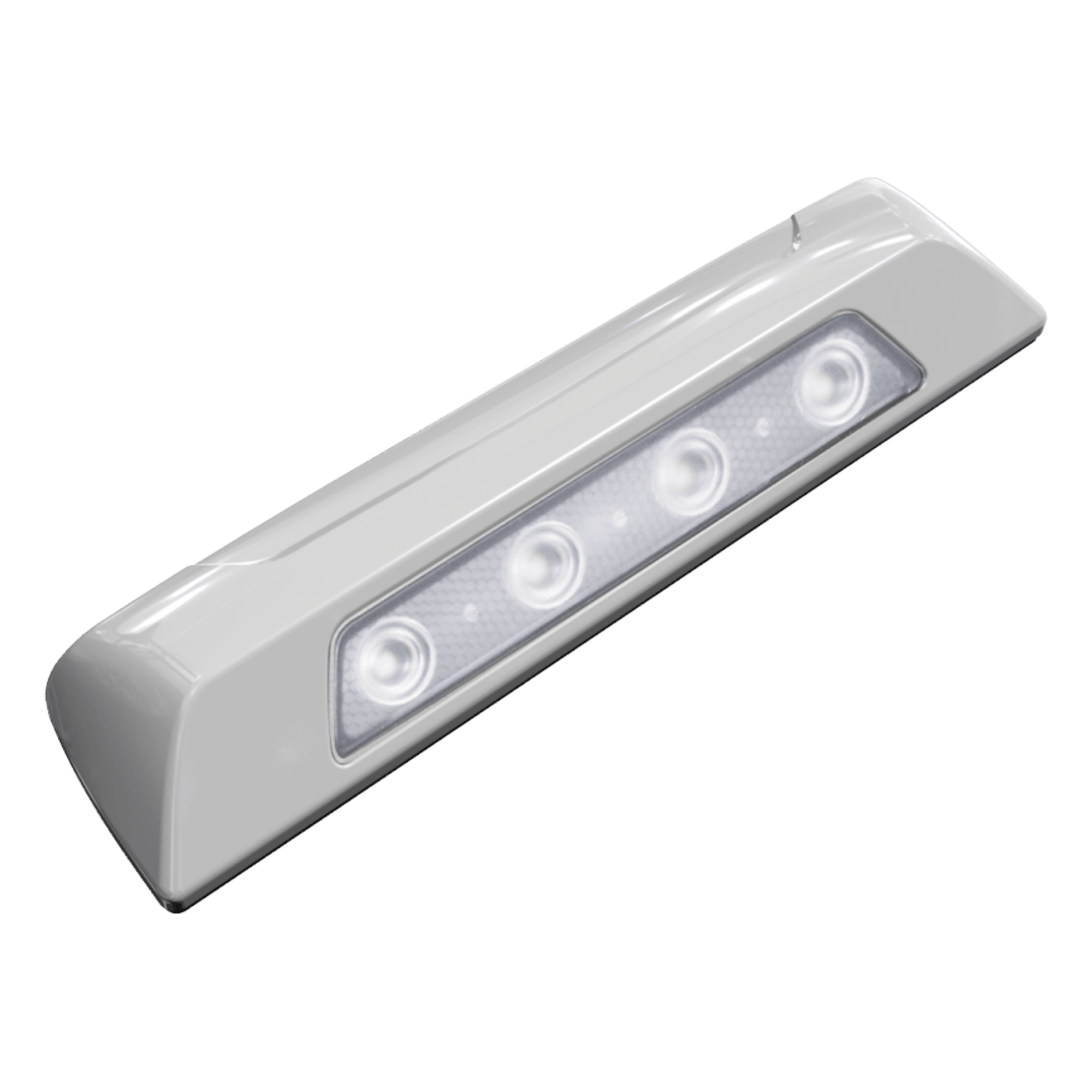 Luz Auxiliar de Escena de 4 LED, Blanco, Lente Transparente, Bisel Blanco — SIGNALPRO · SKU SPW12-W