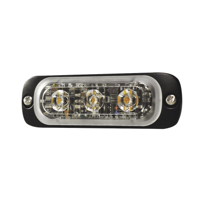 Luz Auxiliar de 3 LED, Ambar, Lente Transparente, SAE