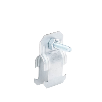 Abrazadera Unicanal para Conduit Pared Gruesa y PVC de 1/2" (13 mm).