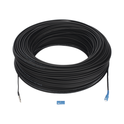 Rollo de Fibra Óptica Drop Redonda G657A2 Monomodo Simplex de 200 Metros (656.17 pies) con Conectores SC/UPC-SC/UPC para Instalaciones Aéreas, Subterráneas o a la Intemperie
