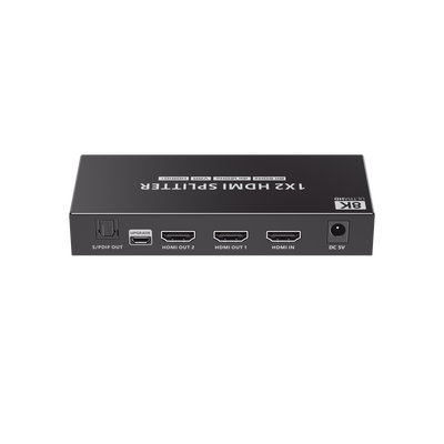 Splitter HDMI 1x2 | Velocidad de trasmisión 48 Gbps| Resolución 8k | Salida de audio| HDCP 2.3
