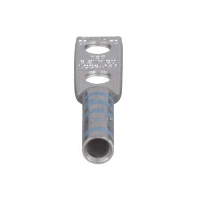 Zapata de compresión LCC6-14A-L para cal. 6 Awg, Doble barreno para tornillo prisionero de 1/4, Espaciado de orificio 16mm, 1 Pz