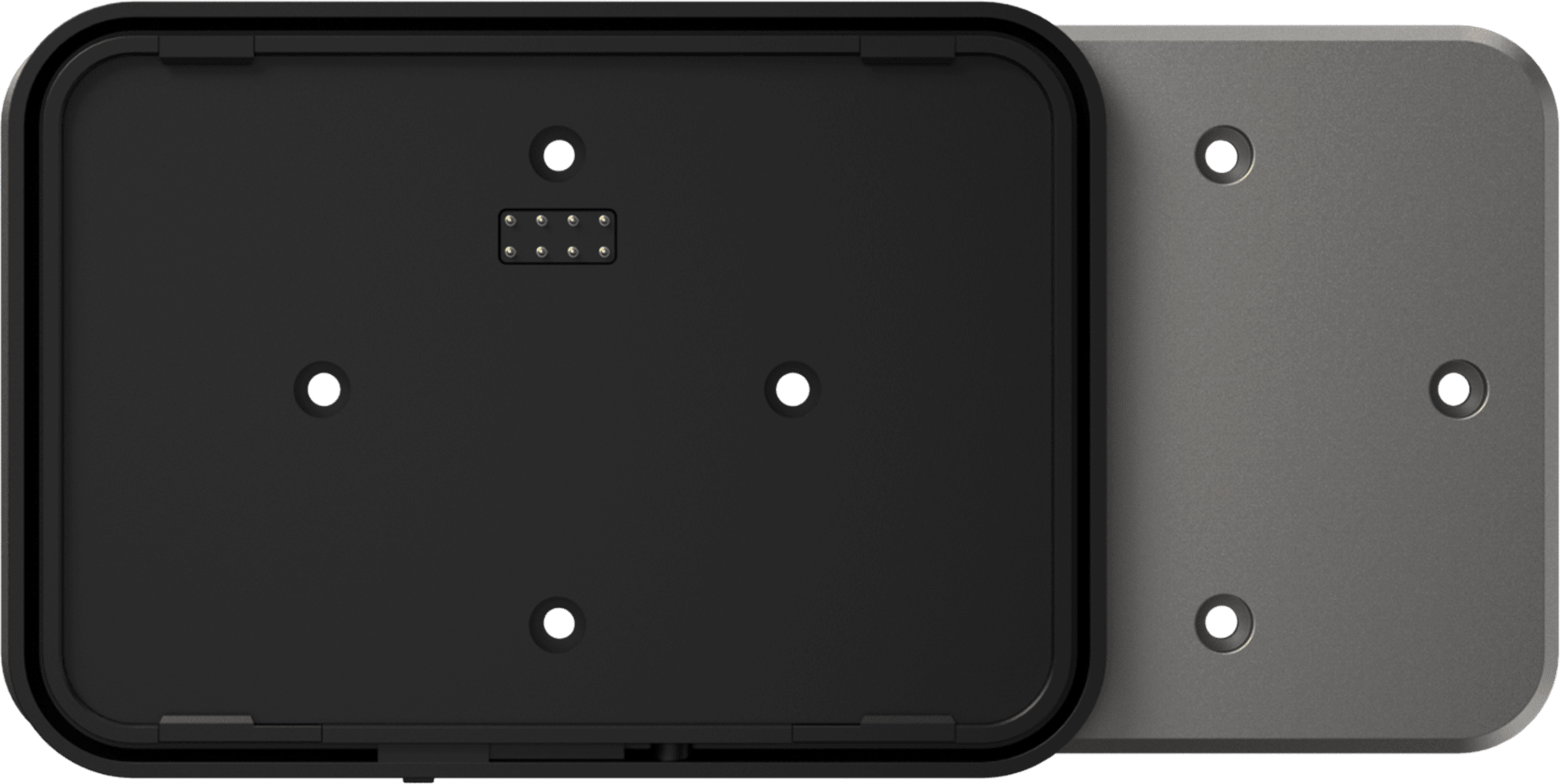 Adaptador de Montaje SUNMI CPad / Compatibilidad VESA y Caja 86mm / Conectividad USB Alimentación y Datos / Fijación Segura con Cerradura / Botón Liberación Rápida