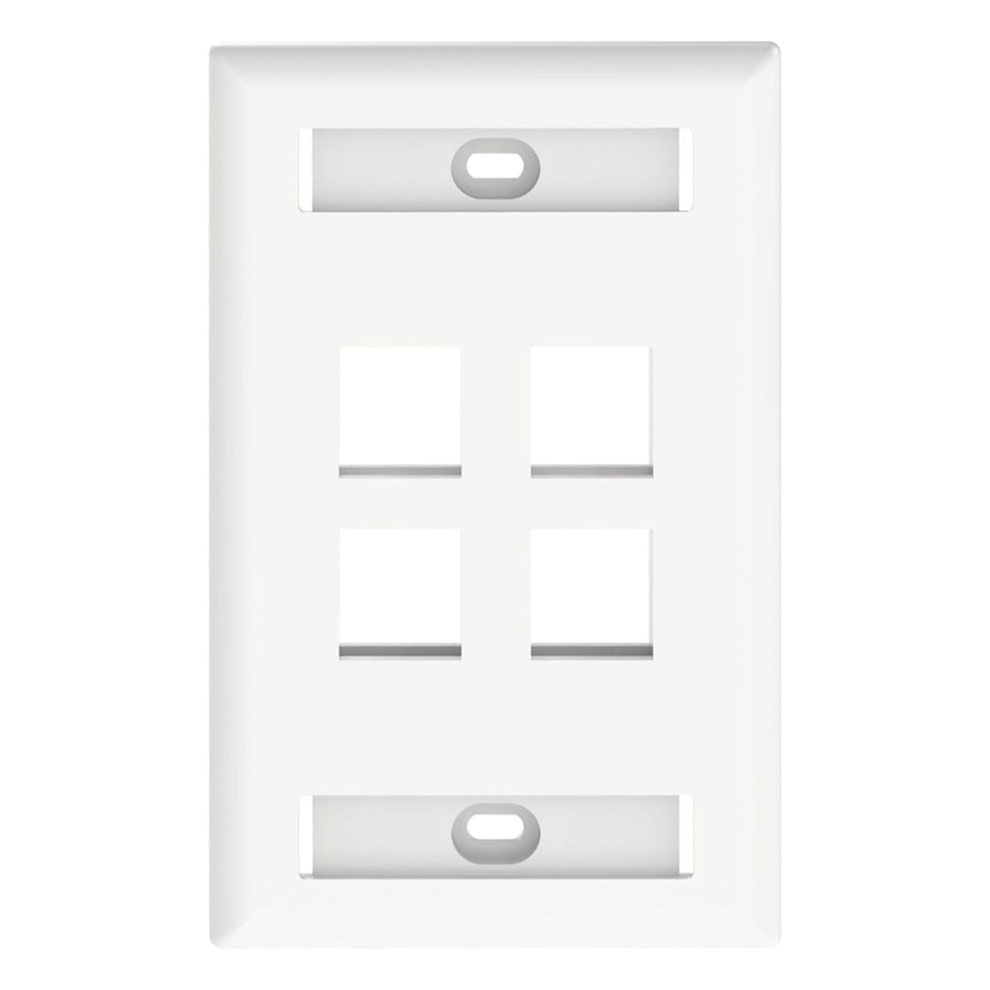 Placa de Pared Vertical, Salida Para 4 Puertos Keystone, Con Espacios Para Etiquetas, Color Blanco — PANDUIT · SKU NK4FWHY
