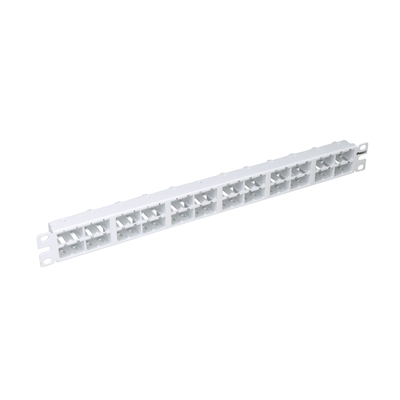 Panel de Parcheo Modular Mini-Com (Sin Conectores), Plano, Sin Blindaje, Alta Densidad, de 48 Puertos, Color Blanco, 1 UR