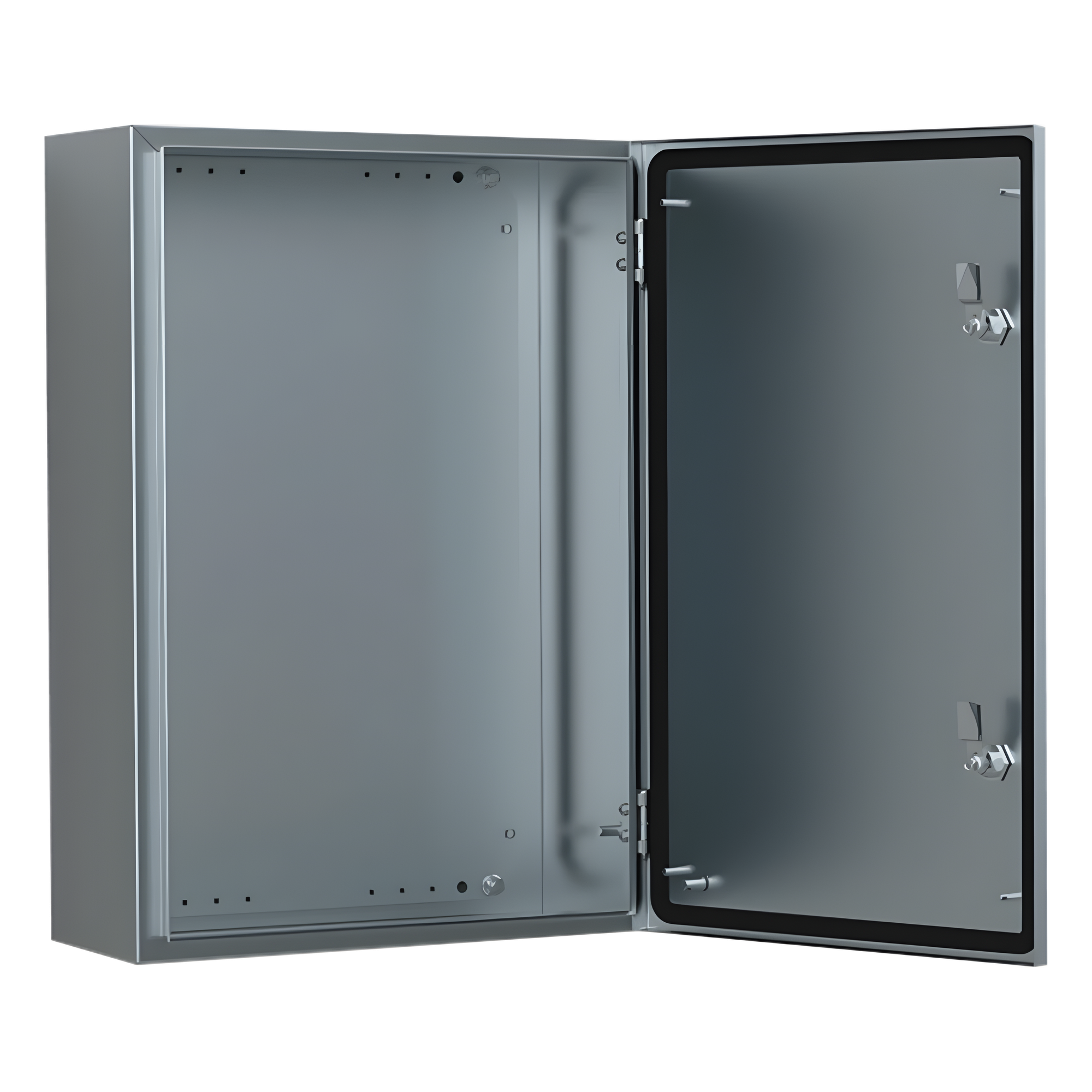 Gabinete de Acero Inoxidable 304L ASR IP66 240x240x150 mm (9.4 x 9.4 x 5.9 in) / 2 Cerraduras / Montaje Placa 2 mm