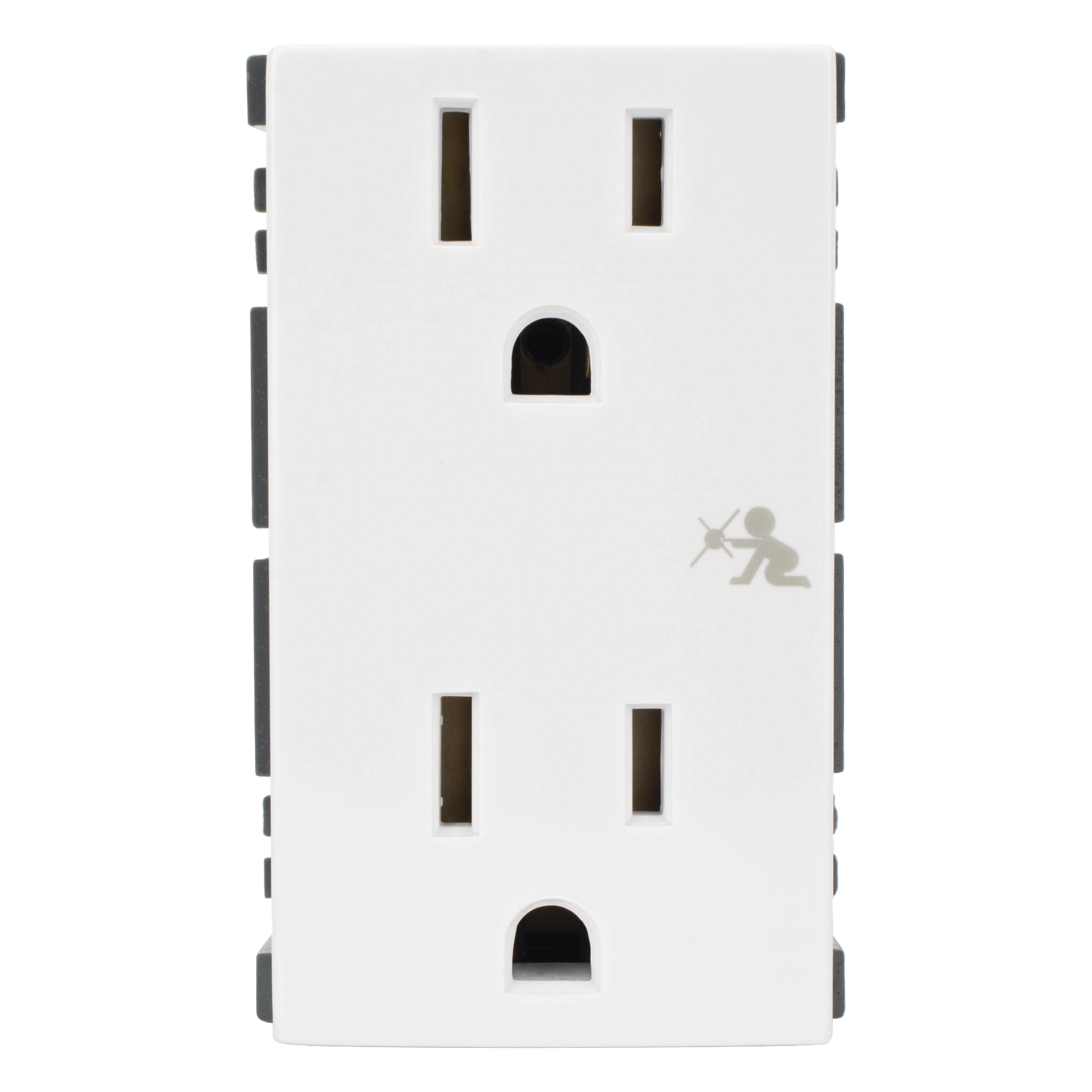 Módulo Dúplex de Contactos Eléctricos 10A 127V Color Blanco / Compatible con Cajas para Pavimento SM-CPAV-2 y SM-CPAV-4 / Requiere Adaptador SM-ADAP-FP para Fijación / Modelo 25424-30 — SIMON · SKU SM-2TC-B