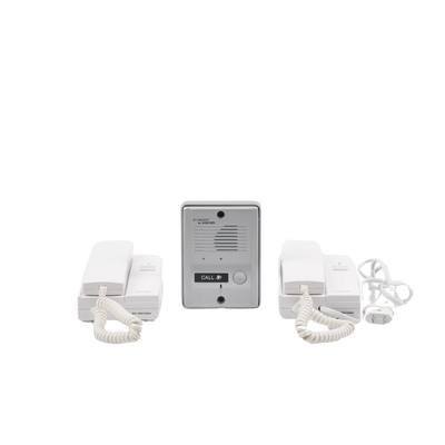 Kit de Audio Portero con 2 Auriculares y Frente de Calle