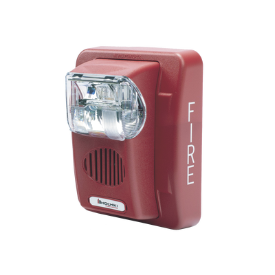 Sirena Estrobo, 12 Vcd, Multi-Candela 15 hasta 110 cd, Montaje En Pared, Color Rojo, Serie HEC3 (0500-05980) Hochiki