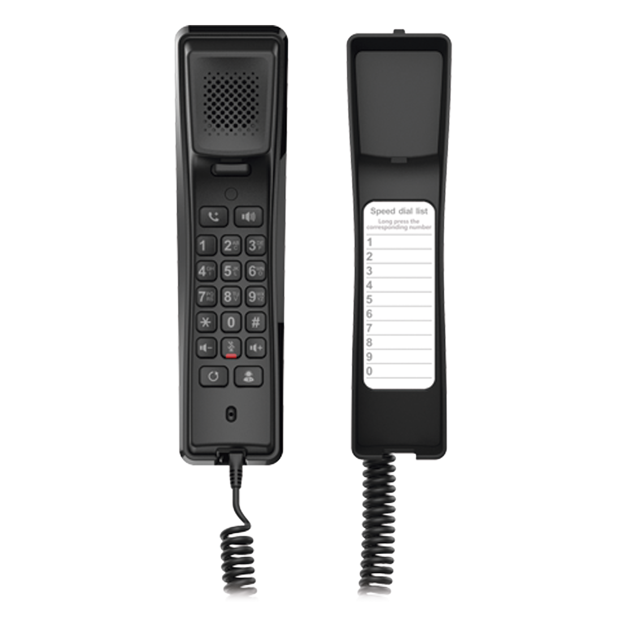 Teléfono IP profesional para Hotelería, montaje en pared, teclado numérico estándar, conferencia de 3 vías, Opus y PoE.