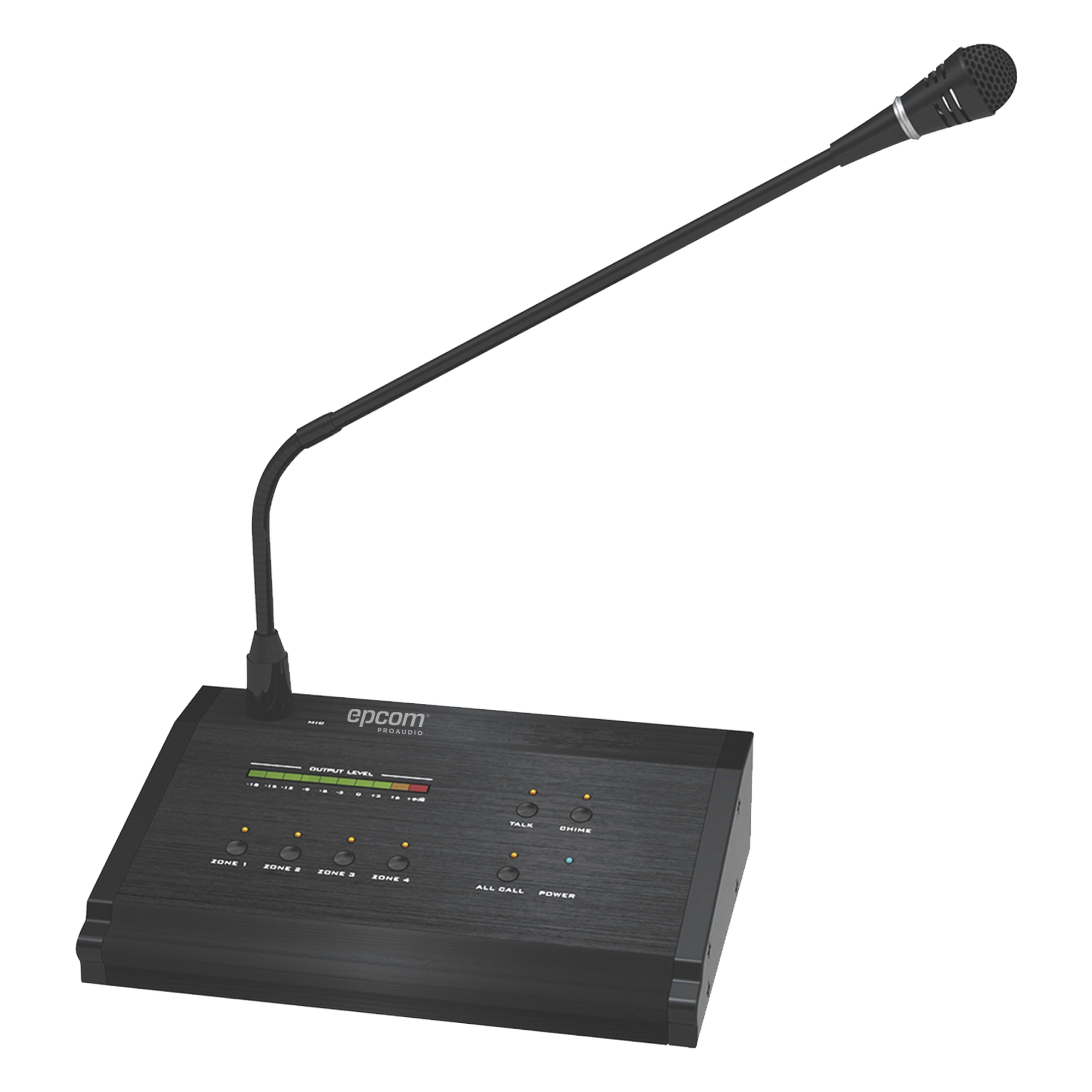 Micrófono a Distancia de 4 Zonas para Sistema de Voceo SF4240MP | No compatible con SF4240UC o SF2240UC — EPCOM PROAUDIO · SKU SF-4012