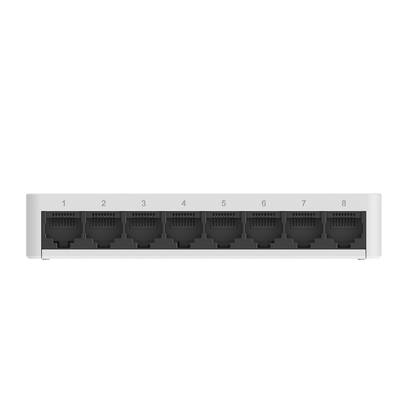 Switch no administrable, Visible en la Topología de la Nube, con 8 puertos 10/100 Mbps