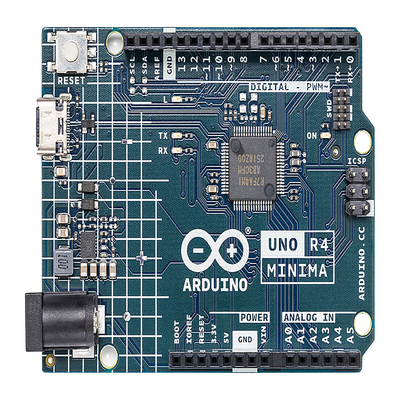 Placa Desarrollo Arduino UNO R4 Minima / Microcontrolador Renesas RA4M1 32-bit Cortex-M4 / 48 MHz / 256 kB Flash / 32 kB SRAM / 14 Digital I/O / 6 Analog Inputs / USB-C / Compatible con Shields UNO