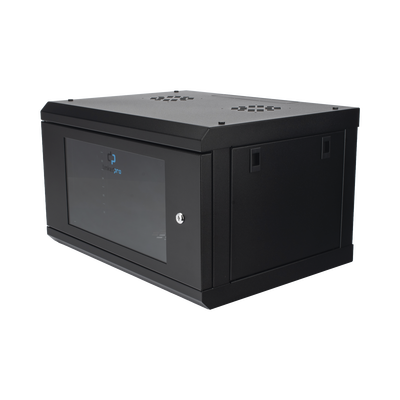 Gabinete de Pared con Puerta de Cristal Templado, 455mm de Profundidad, 6U Rack de 19'', Acero Reforzado