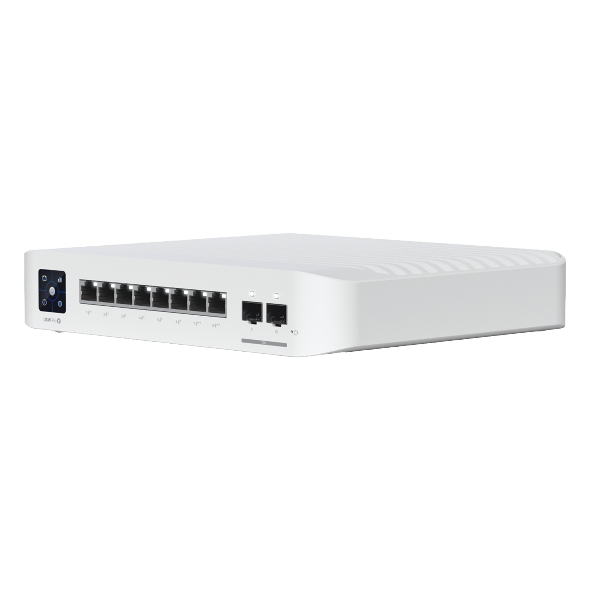 Switch UniFi Pro 8 PoE Administrable Capa 3, 8 puertos GbE / (6) puertos POE+ af/at y (2) puertos POE++ 802.3bt / (2) puertos SFP+ 10G / 120W de presupuesto POE — UBIQUITI · SKU USW-PRO-8-POE