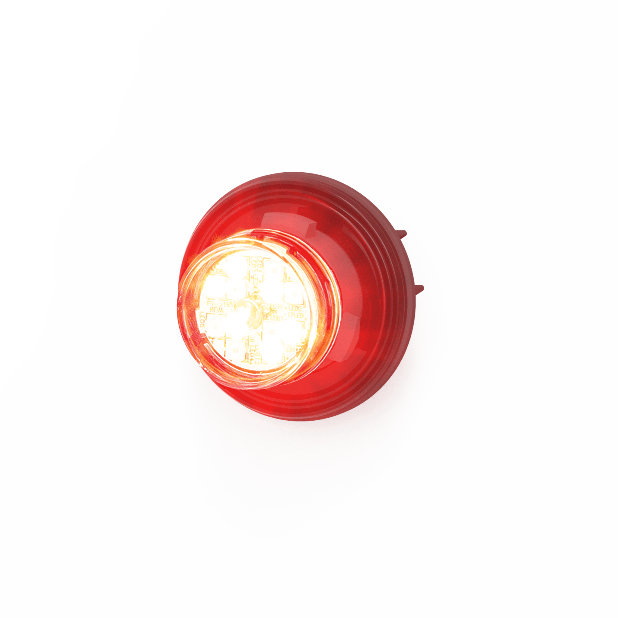 Estrobo Oculto de 12 LED, Rojo/Claro, Bisel Negro, Lente Transparente