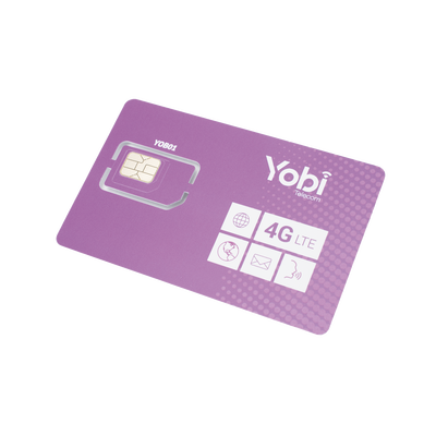 SIM Yobi para dispositivos móviles 3G/4G con recarga de 10GB cada mes durante 1 año de servicio (solo datos)