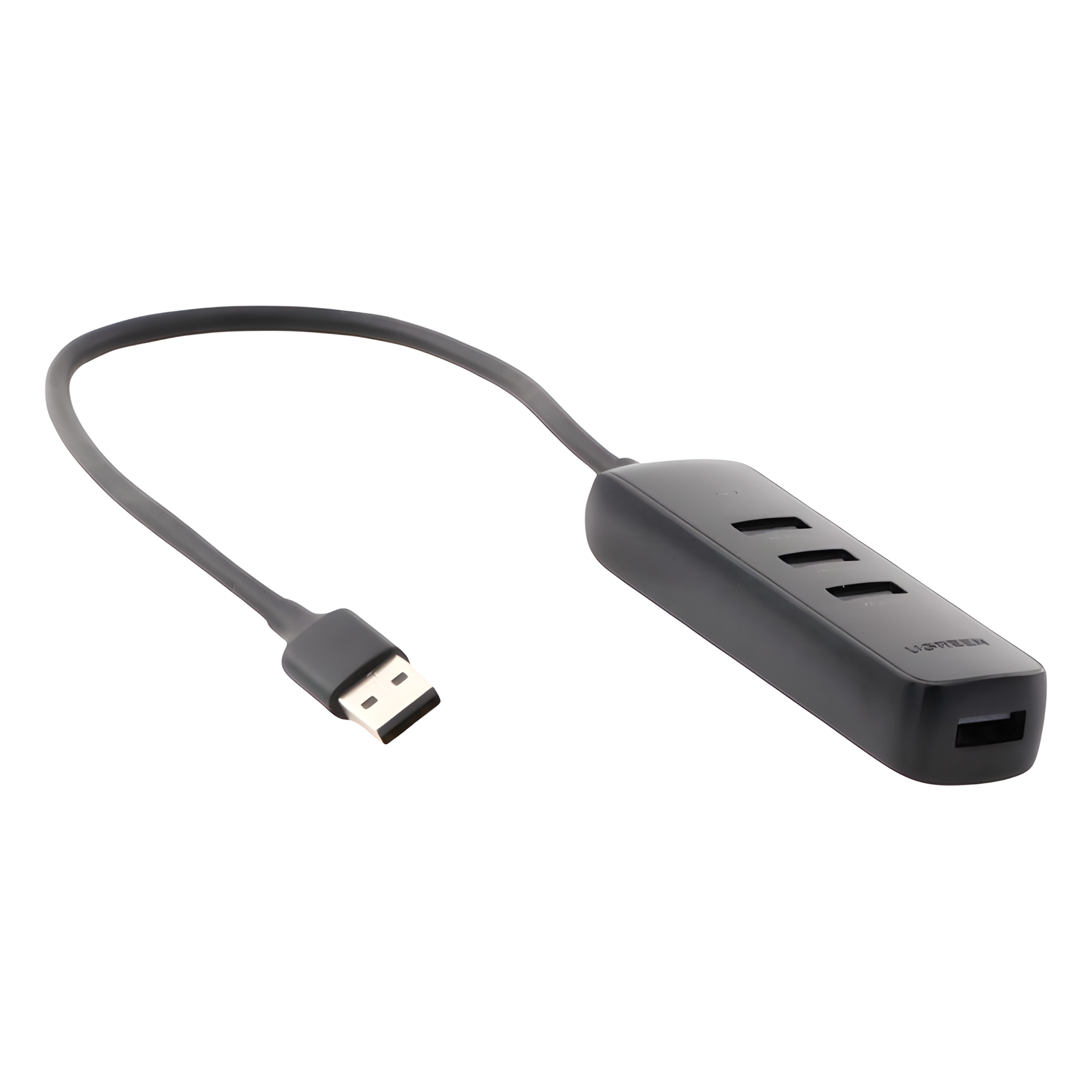 HUB USB-A 3.0 4 en 1 | 4 Puertos USB-A 3.0 (5Gbps) | Cable de 25 cm | Indicador Led | Ideal para Transferencia de Datos | Entrada USB-C para alimentar equipos de mayor consumo como discos duros | Color Negro.