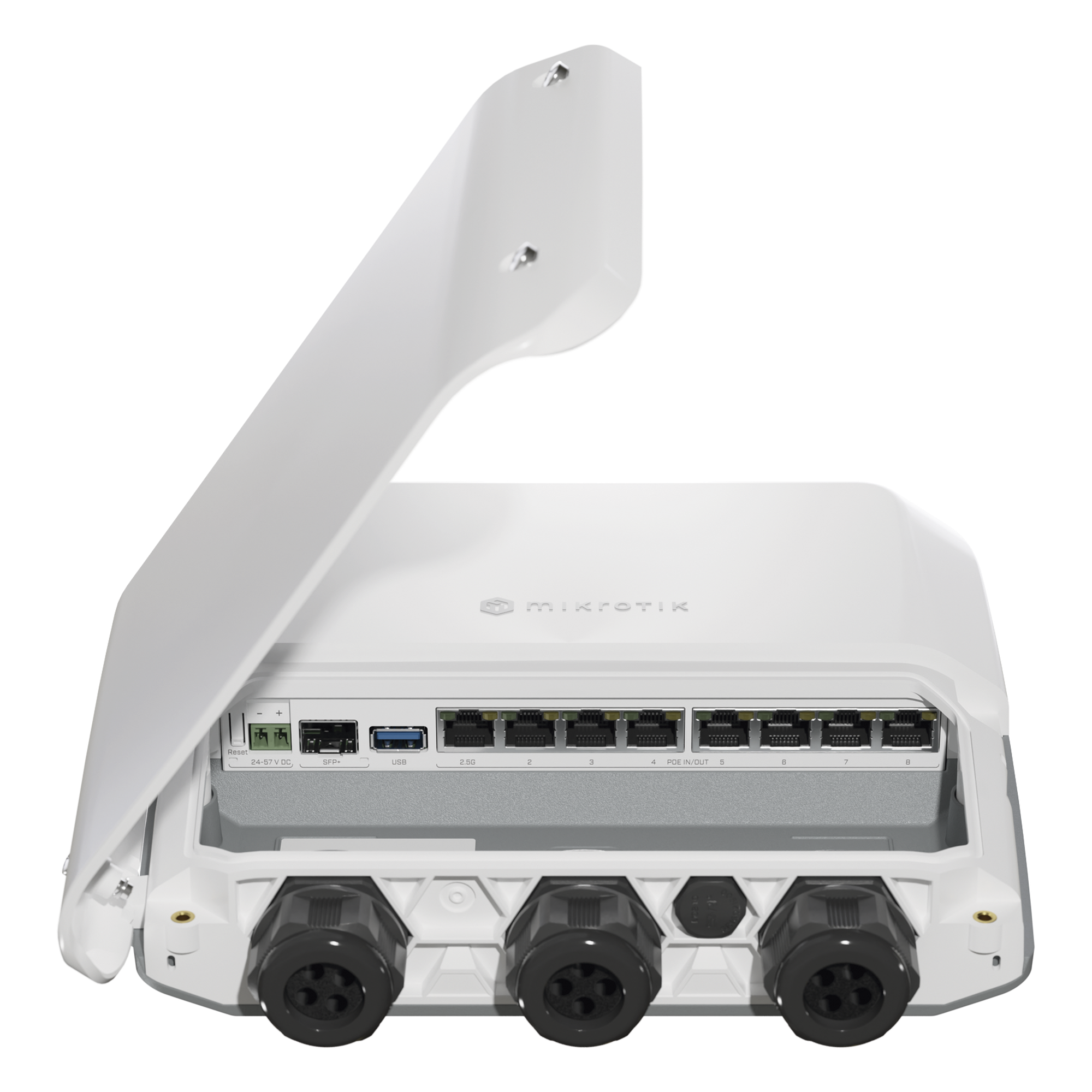 RB5009UPr+S+OUT 8 puertos PoE in/out, 1 SFP+, Solo RouterOS v7 para Exterior