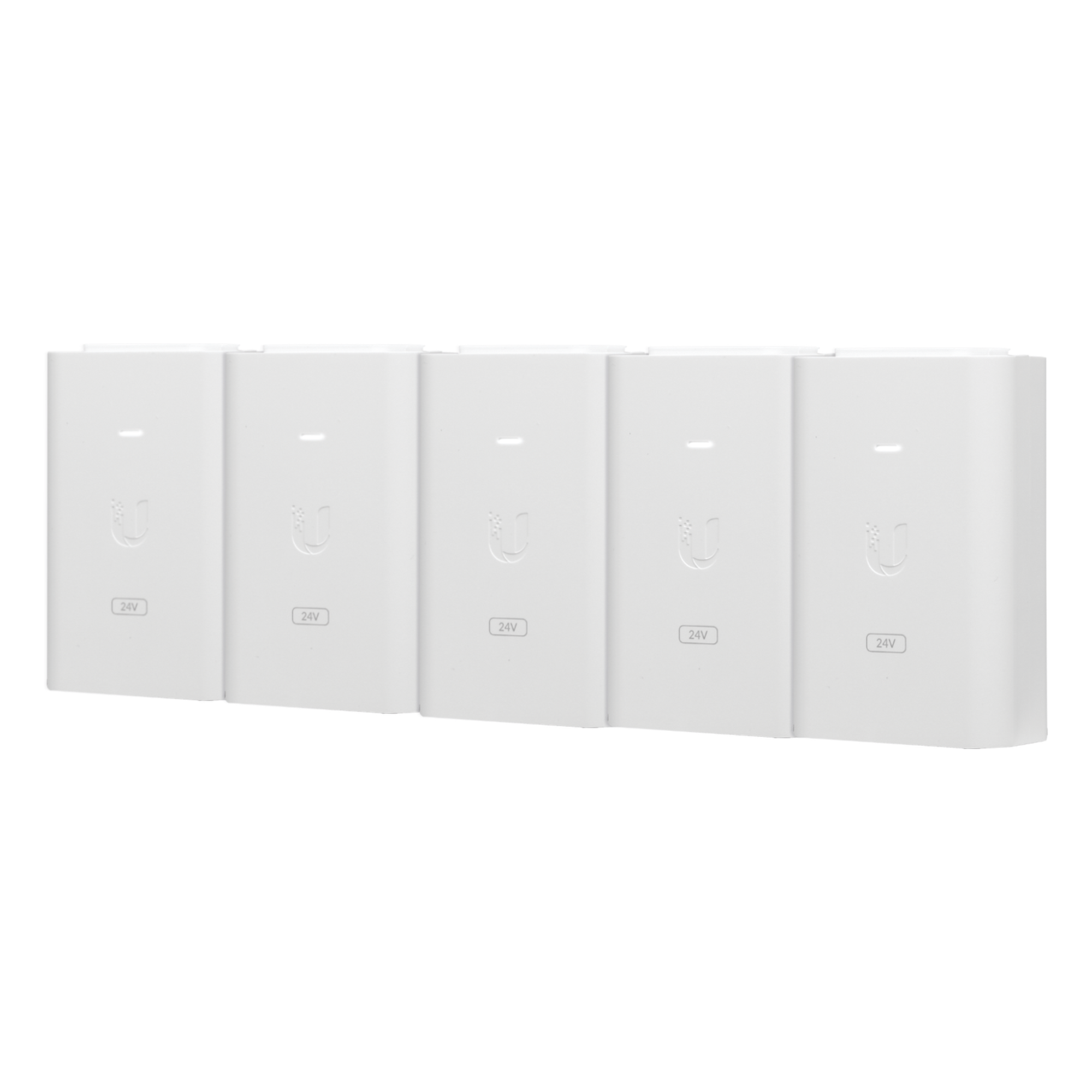 5 Unidades del Adaptador PoE Ubiquiti de 24 VDC, 1.0 A con puerto Gigabit, color blanco — UBIQUITI · SKU POE-24-24W-5P