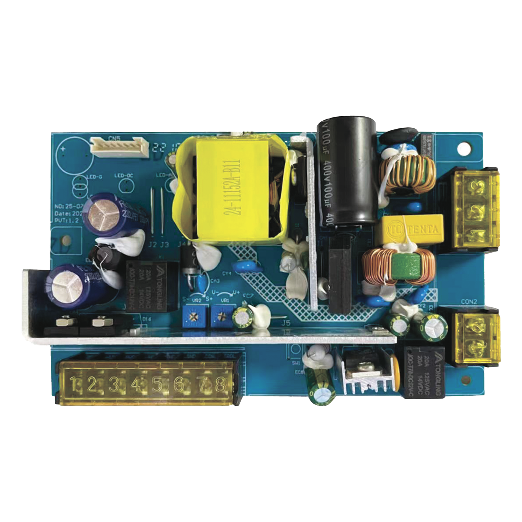 Tablilla de Fuente de alimentación de 1 salida 11-15 Vcc 5 A / Compatible con batería de respaldo y temporizador integrado / Voltaje de entrada 96-264 Vca — EPCOM POWERLINE · SKU PL12DC5ABK-B