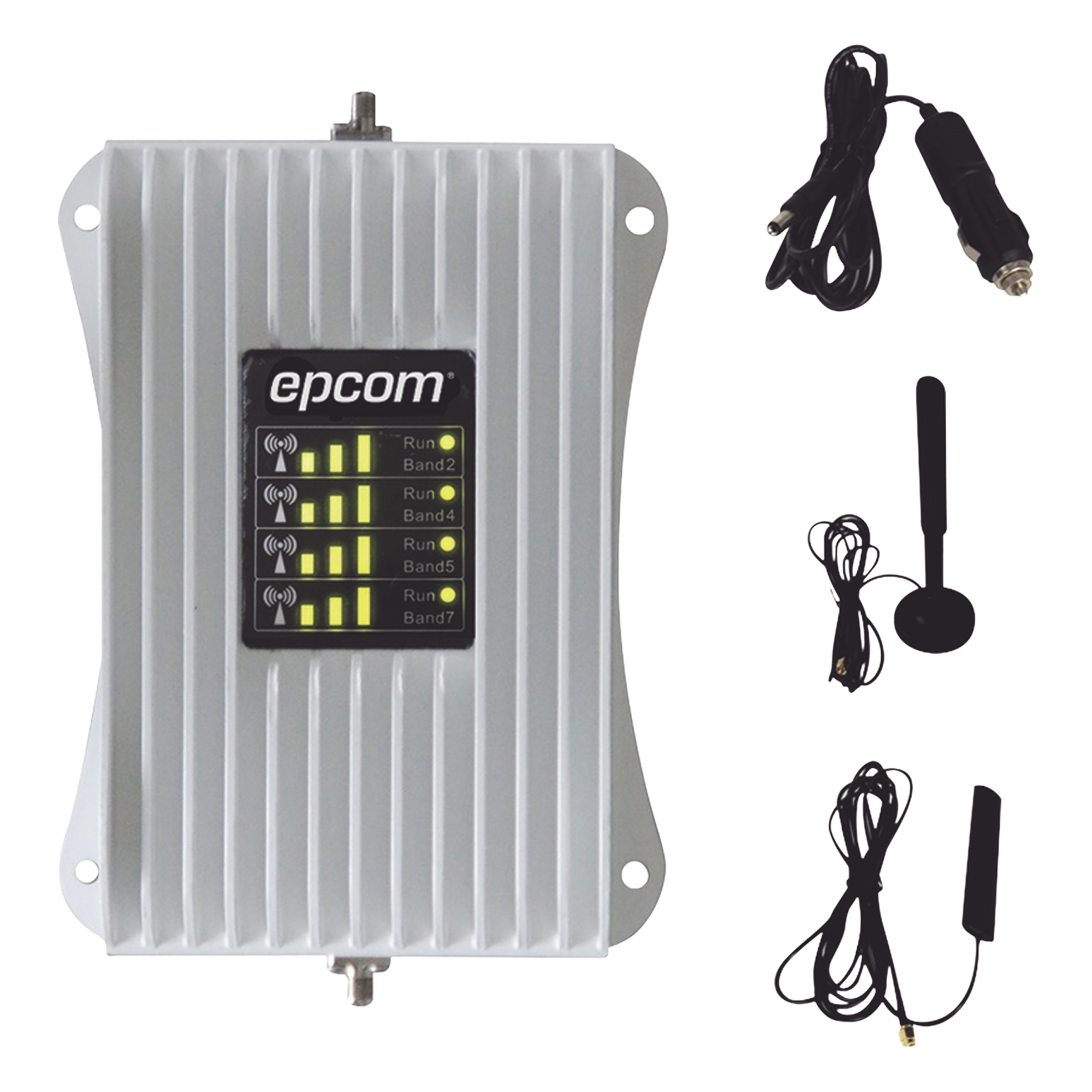 KIT Amplificador de Señal Celular Para Vehículo/ Soporta y Mejora la Señal Celular 5G, 4G LTE/ Múltiples Operadores, usuarios y dispositivos/ Ideal para Vehículo tipo Camioneta, Pick up o Sedán. — EPCOM · SKU EP-AM23-4GV2