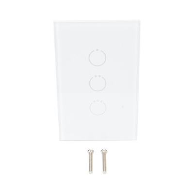 (ZWAVE) Interruptor On/Off panel táctil touch inalámbrico Zwave Plus 3 botones. Compatible con Hubitat HC8, Álula M2M, otro 