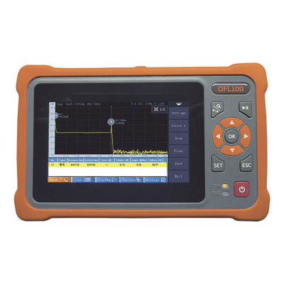 OTDR Monomodo para Pruebas en Enlaces de Fibra Óptica, Longitudes de Onda 1310 y 1550 nm, Entrada SC/APC — TEMPO · SKU OFL100