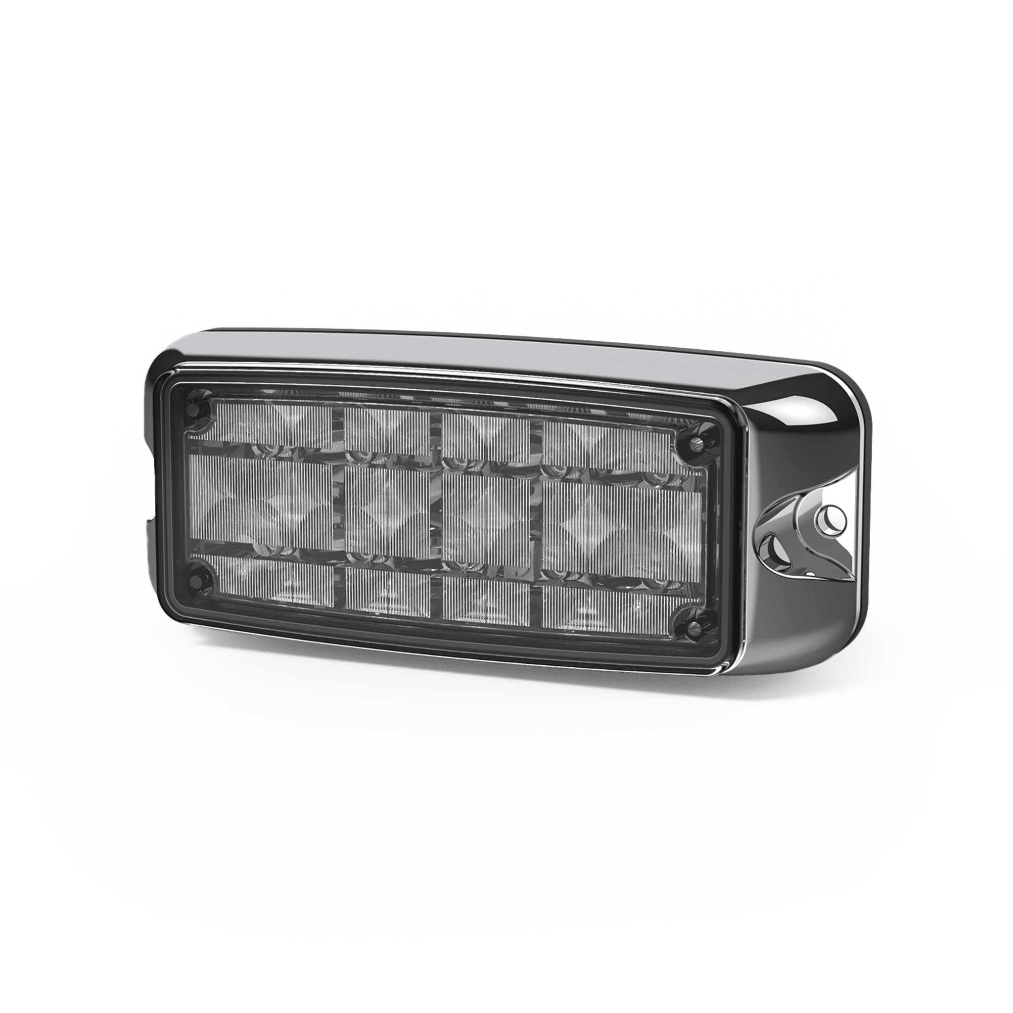 Luz de Advertencia de 5X2" 10 LED, Rojo/Azul, Bisel Cromado, Lente Transparente — ECCO · SKU CD4080RB 