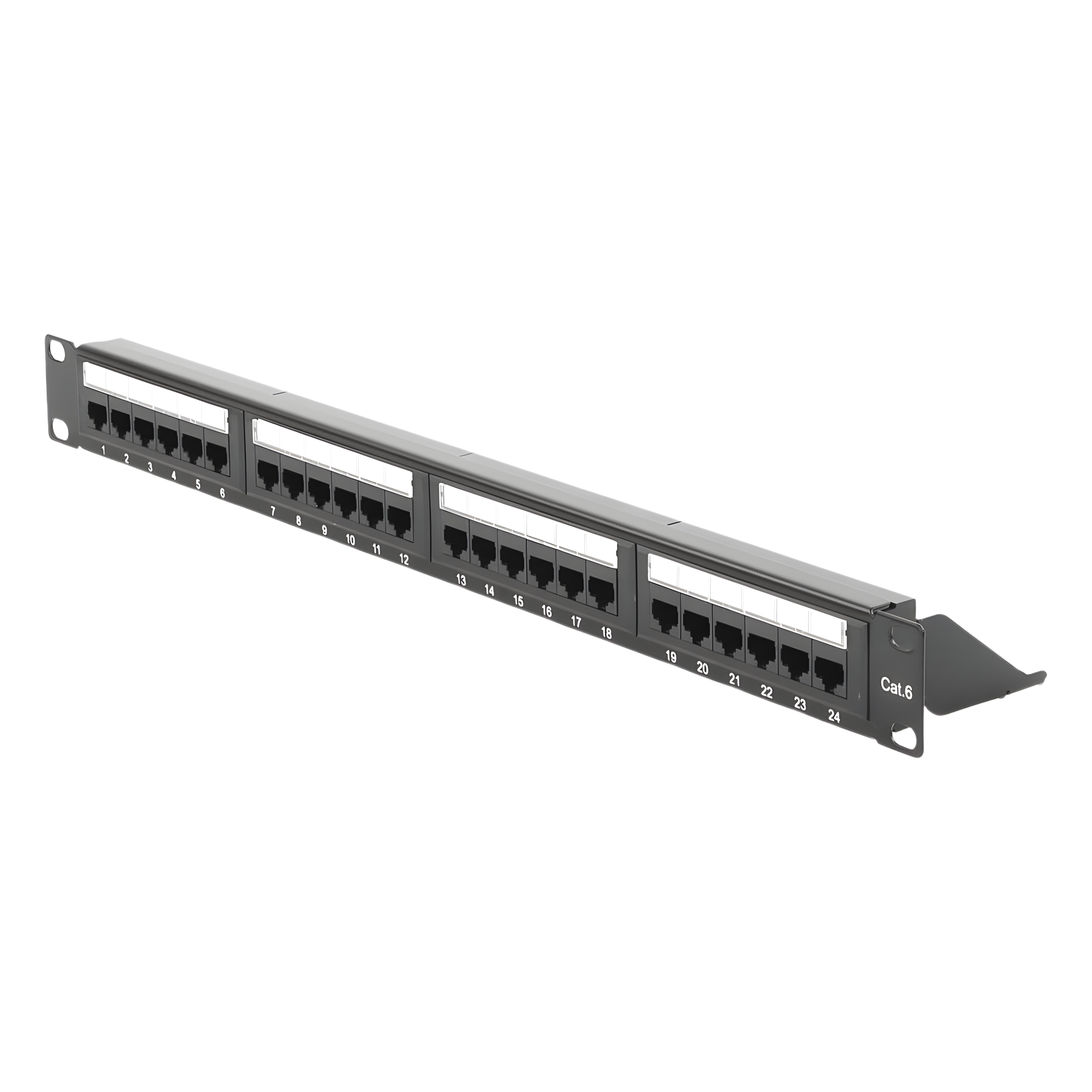 Panel de Parcheo de Impacto (110) UTP de 24 Puertos Cat6, 19 Pulgadas (48.26 cm), con Barra para Organizar Cable