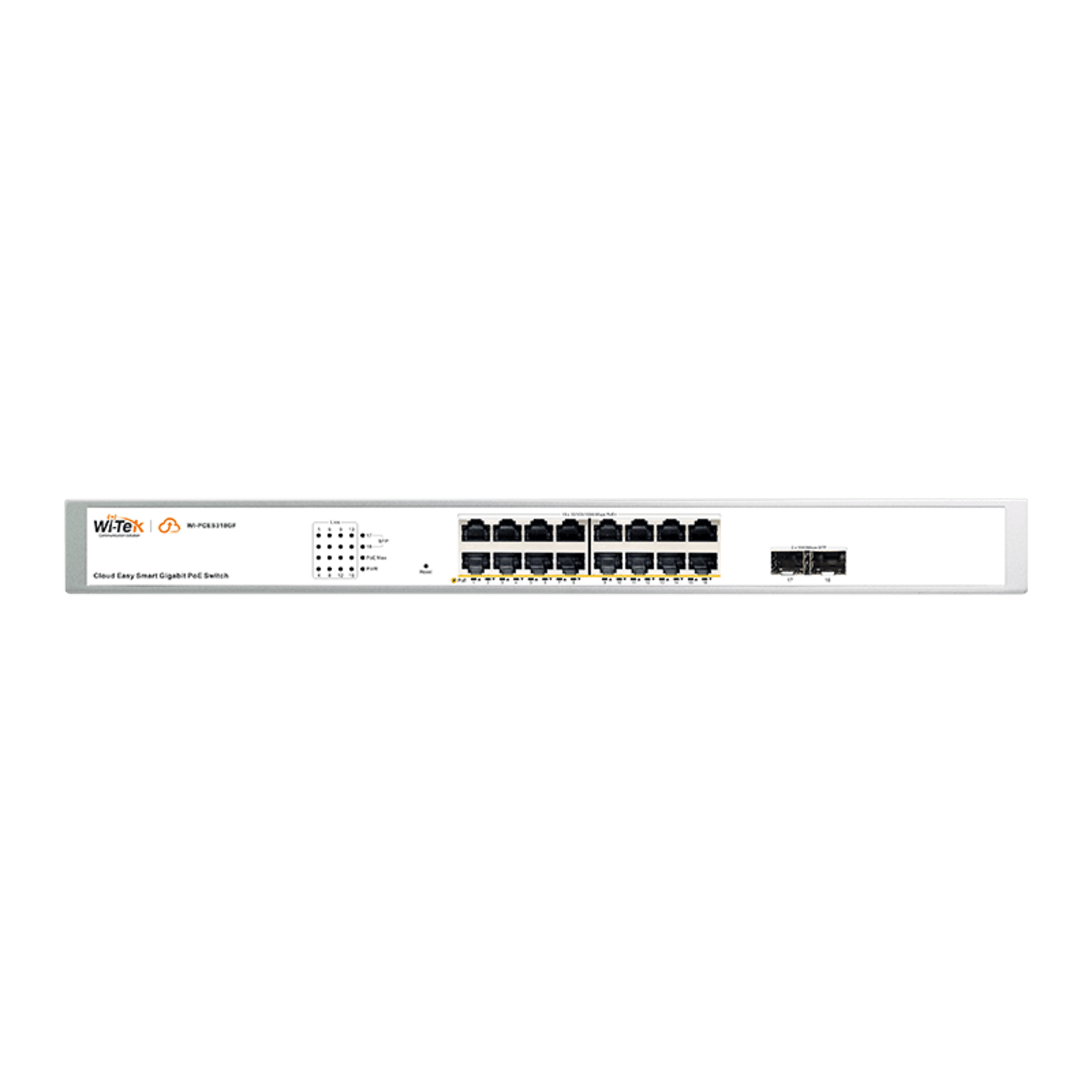 Switch Administrable PoE / 16 puertos PoE af/at Gigabit / 2 x SFP Gigabit / Administración Cloud Gratuita / Presupuesto 240 W