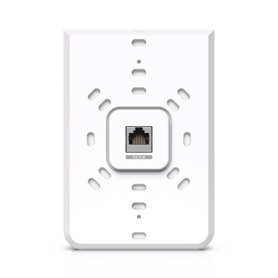 Access Point UniFi U6 In Wall/Montaje p/pared, WIFI 6 2.4 Y 5 Ghz, hasta 5.3 Gbps, 1 pto PoE In, 4 ptos secundarios (1 PoE Out)