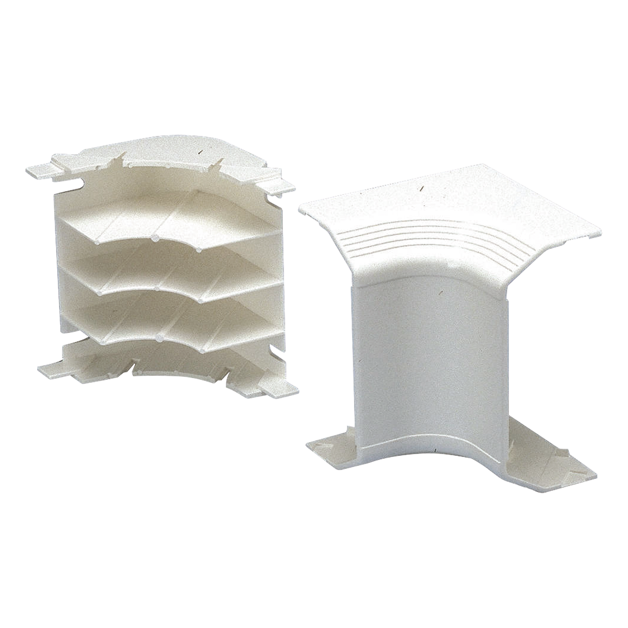 Esquinero interior, para uso con canaleta T70, Material PVC Rígido, Color Blanco Mate