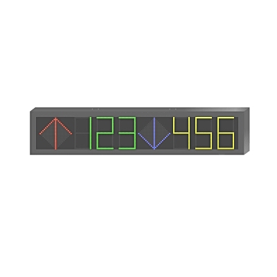 Panel LED de Estacionamiento Hikvision / 6 Dígitos con 2 Flechas / 7 Colores RGB / Comunicación RS485 y RJ45 / Display en Tiempo Real / Iconos Especiales / Montaje por Suspensión — HIKVISION · SKU DS-TVL121-6-5D