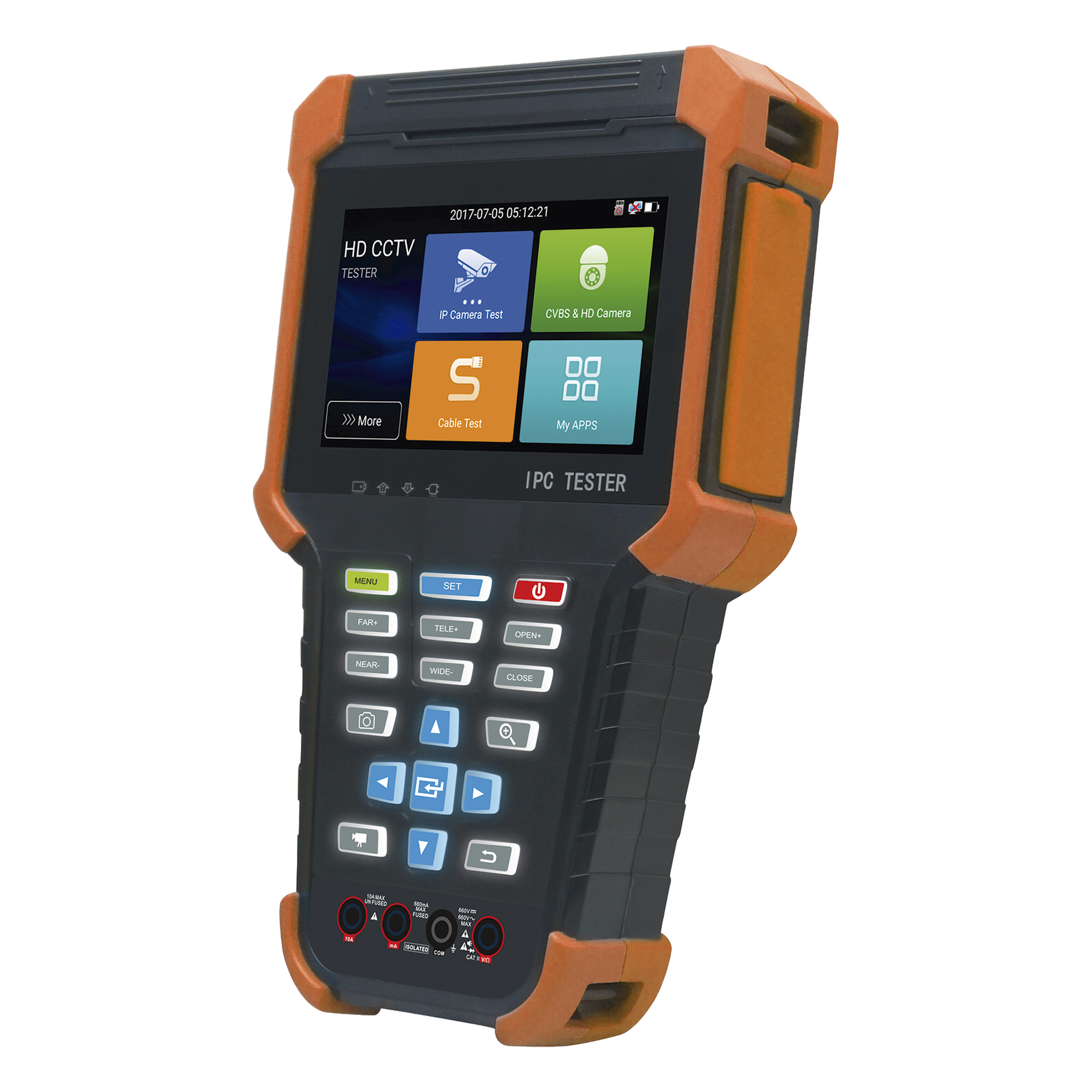 Tester de Video Profesional | Pantalla 4" Touch | Ideal para Cámaras IP/ HD (TVI, CVI, AHD y CVBS) | 4K | H.265/H.264 | PoE | WiFi | Cable Tester | Multímetro Digital | Todo en Uno para tu CCTV. — EPCOM · SKU EPMONTVI4KLITE