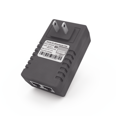 Adaptador de pared / Inyector PoE / 24 Vcc / 1 A / Controlado por chip IC / Protección contra OV, OC, SC, UV/ Fácil de instalar