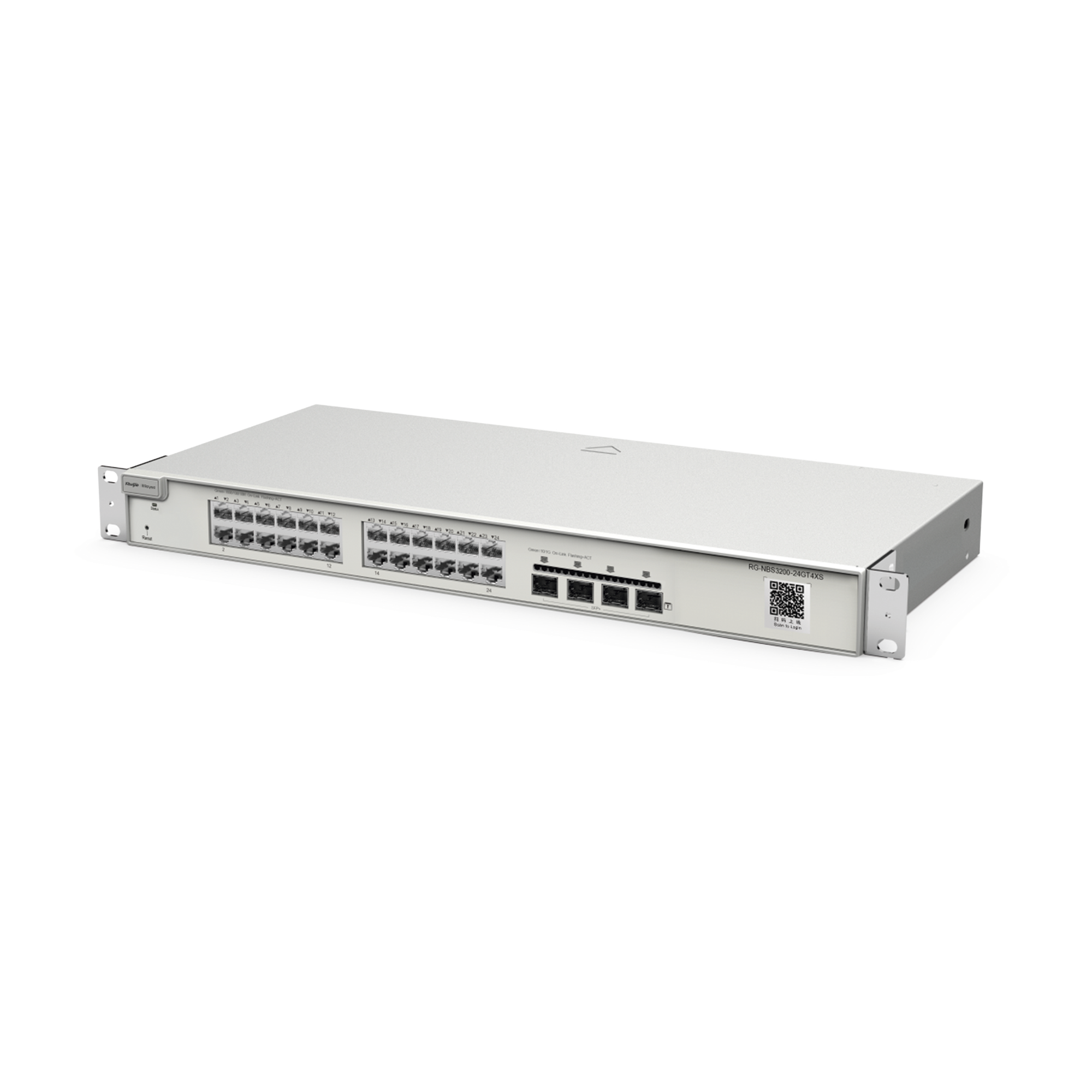 Switch Administrable Capa 2+ Plus, con 24 puertos Gigabit, 4 puertos SFP+ para fibra 10Gb, gestión gratuita desde la nube. — RUIJIE · SKU RG-NBS3200-24GT4XS