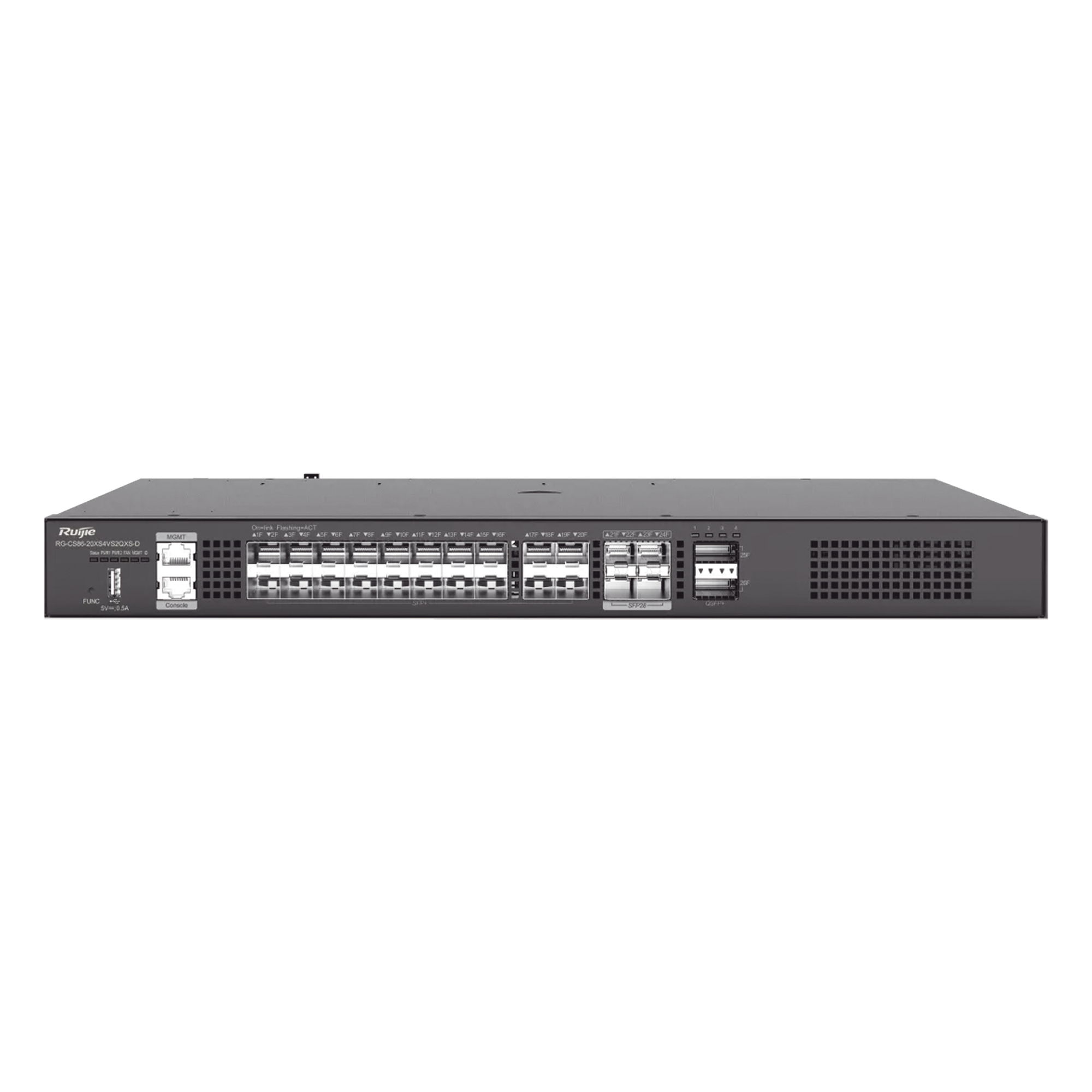 Switch Core Distribuidor / 20 Puertos SFP+ 10G / 4 Puertos SFP28 25G / 2 Puertos QSFP+ 40G / Fuentes de Poder Redundantes Opcionales